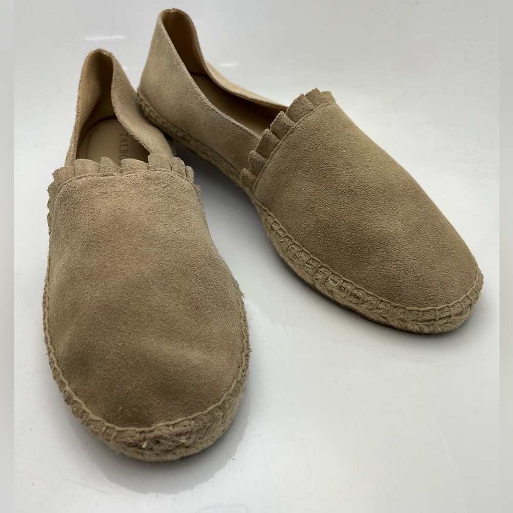 Talbots Izzy Light Brown Leather Suede Ladies Espadrilles Slip On Shoes Size 9.5